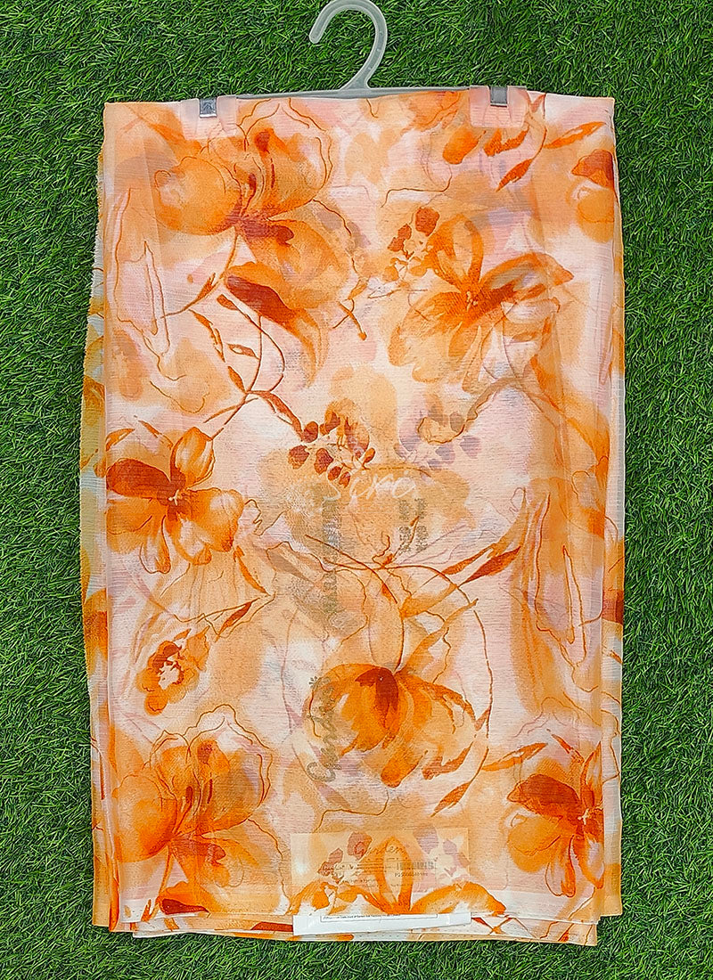 Authentic Garden Vareli Printed Nara Chiffon Saree