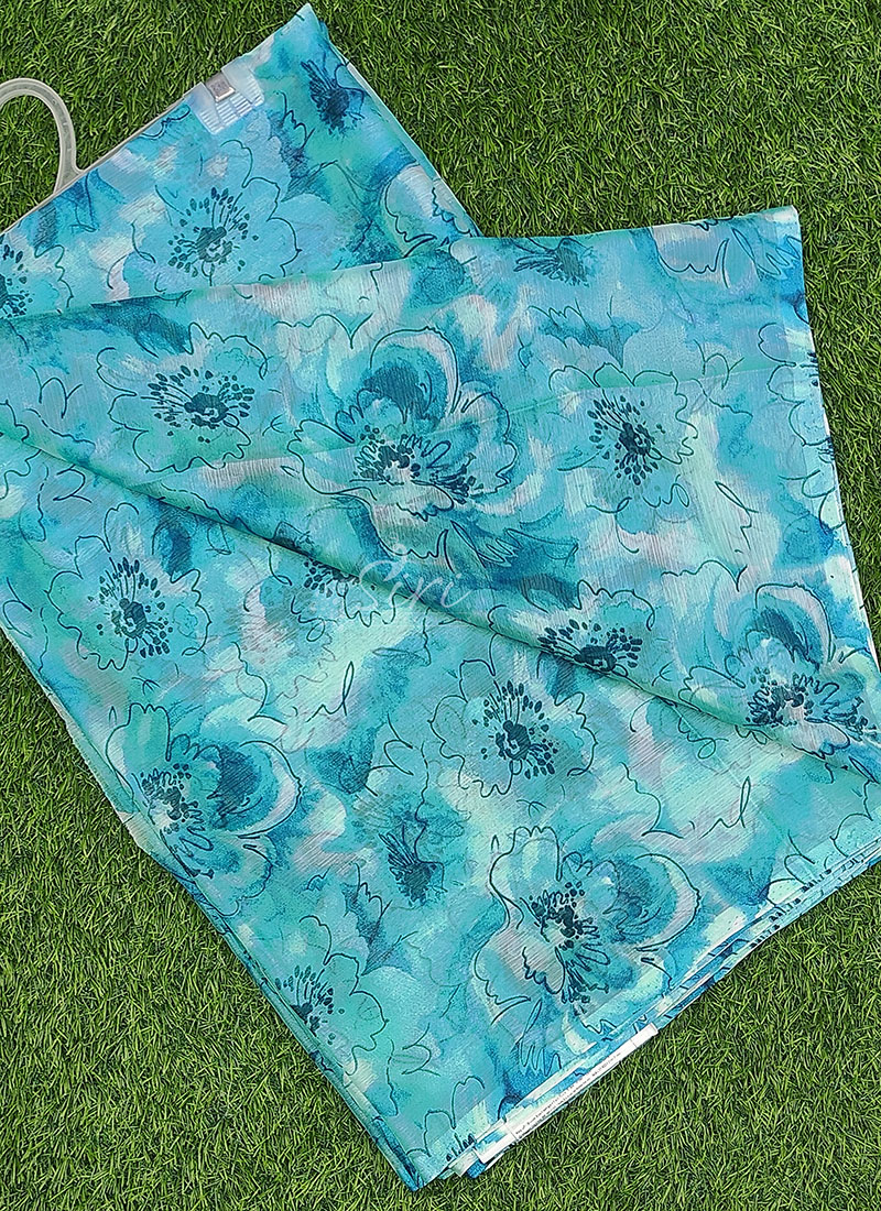 Authentic Garden Vareli Printed Nara Chiffon Saree