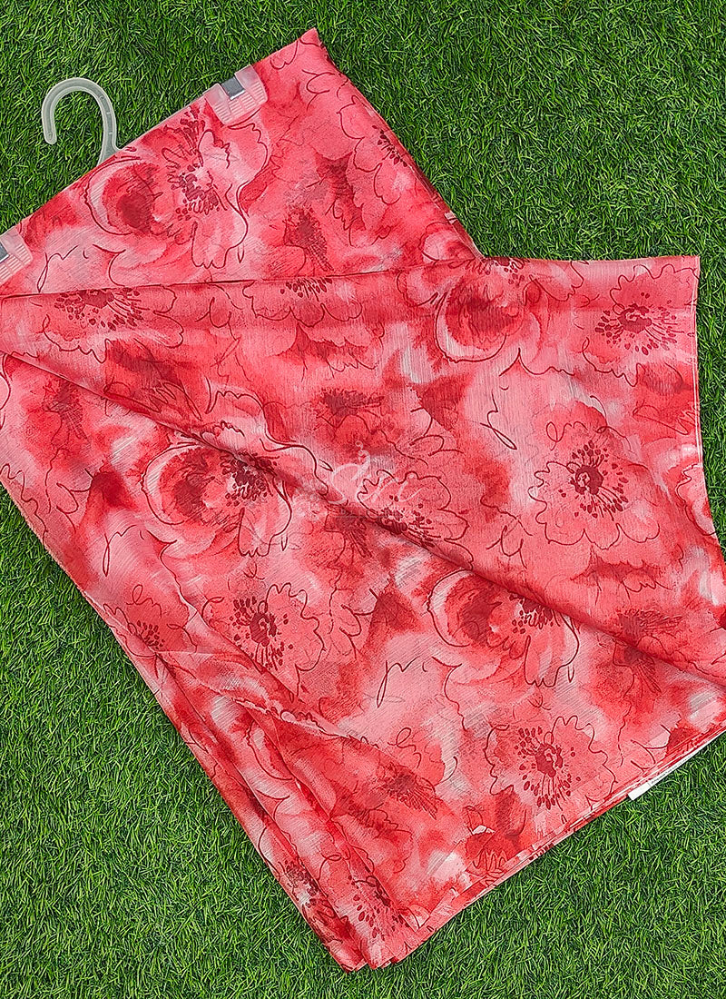 Authentic Garden Vareli Printed Nara Chiffon Saree