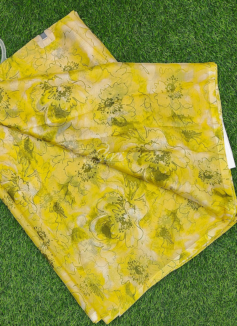 Authentic Garden Vareli Printed Nara Chiffon Saree