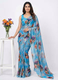 Authentic Garden Vareli Printed Nara Chiffon Saree