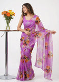 Authentic Garden Vareli Printed Nara Chiffon Saree