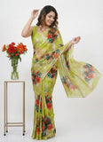 Authentic Garden Vareli Printed Nara Chiffon Saree