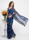 Authentic Garden Vareli Printed Nara Chiffon Saree