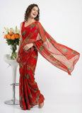 Authentic Garden Vareli Printed Nara Chiffon Saree