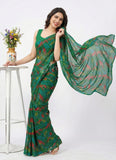 Authentic Garden Vareli Printed Nara Chiffon Saree
