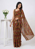 Authentic Garden Vareli Printed Nara Chiffon Saree