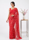 Authentic Garden Vareli Printed Nara Chiffon Saree
