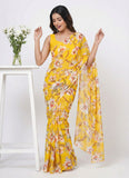 High Quality Garden Vareli Printed Nara Chiffon Saree