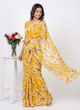 High Quality Garden Vareli Printed Nara Chiffon Saree