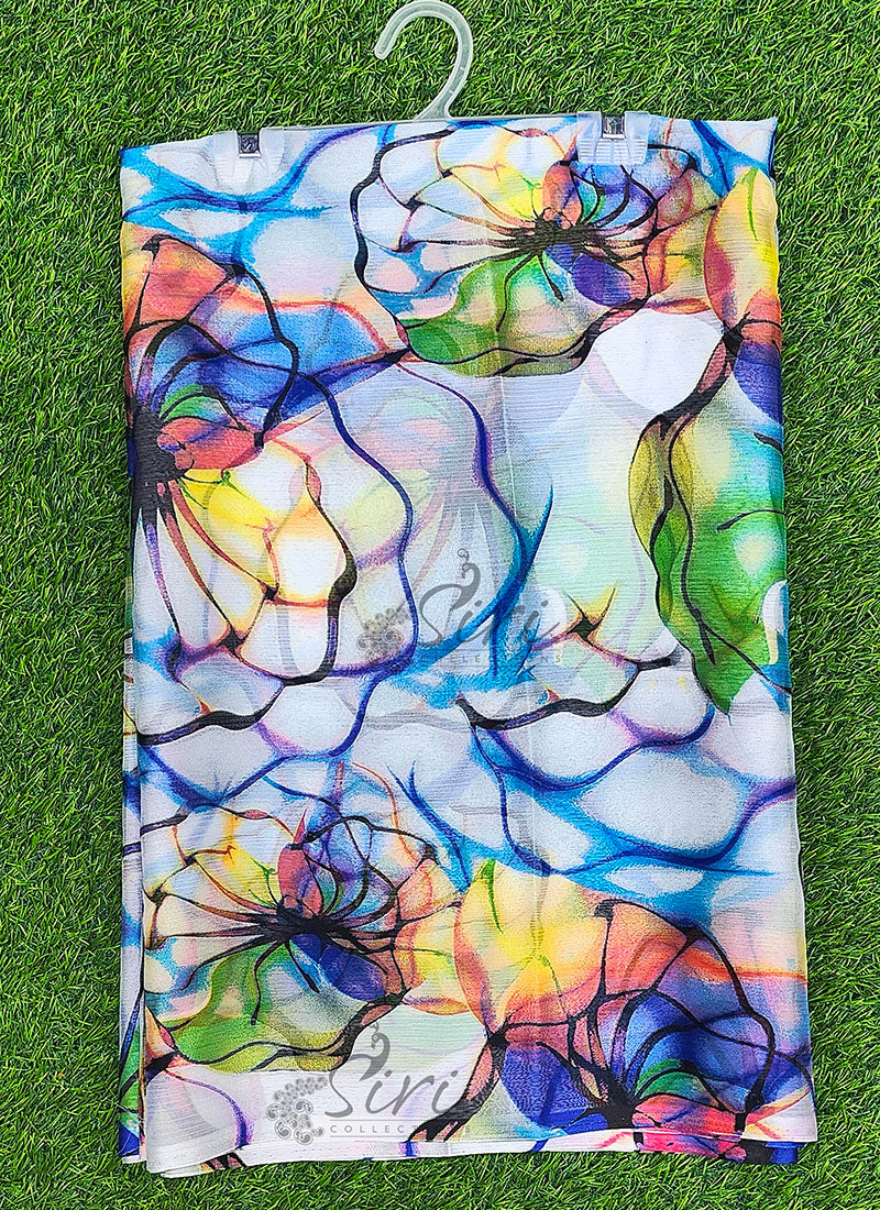 High Quality Garden Vareli Printed Nara Chiffon Saree