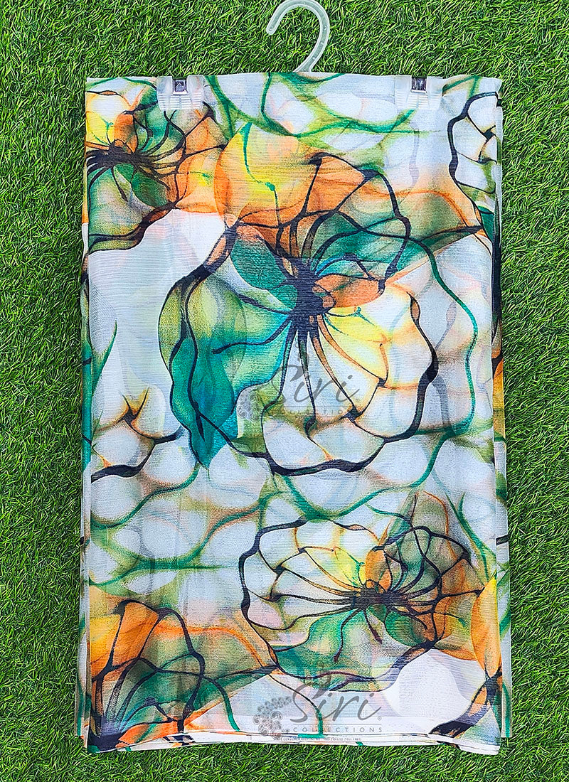 High Quality Garden Vareli Printed Nara Chiffon Saree