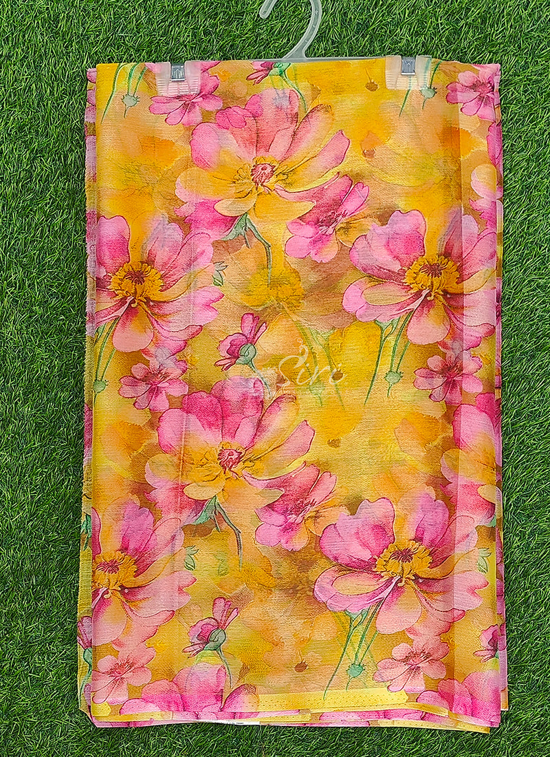 High Quality Garden Vareli Printed Nara Chiffon Saree