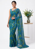 High Quality Garden Vareli Printed Nara Chiffon Saree