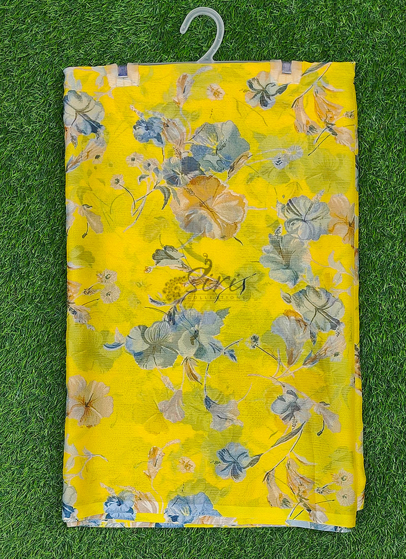 High Quality Garden Vareli Printed Nara Chiffon Saree