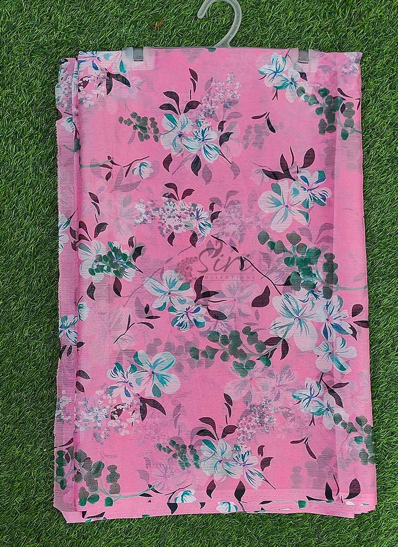 High Quality Garden Vareli Printed Nara Chiffon Saree