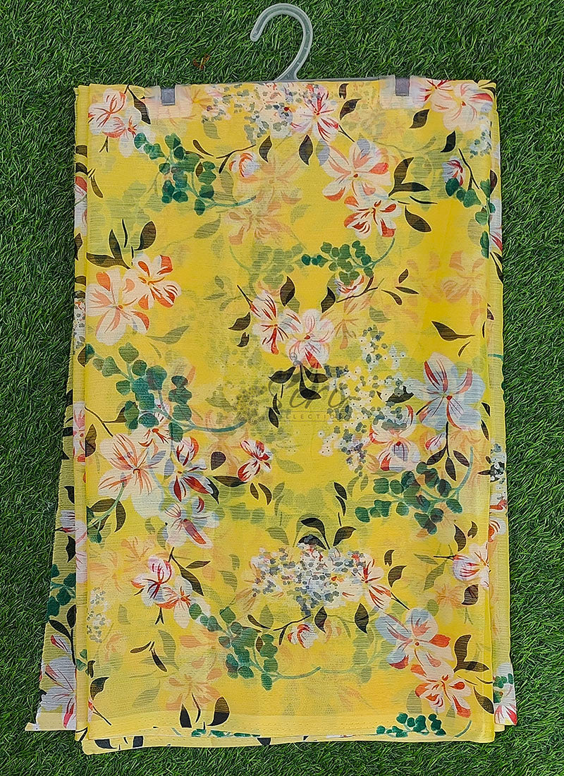 High Quality Garden Vareli Printed Nara Chiffon Saree