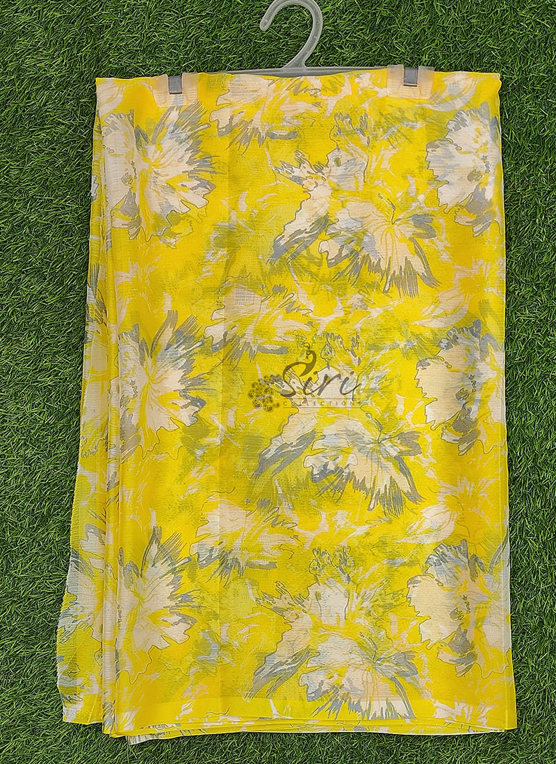 High Quality Garden Vareli Printed Nara Chiffon Saree