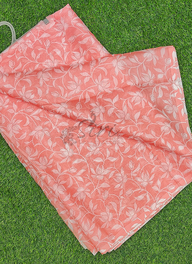 High Quality Garden Vareli Printed Nara Chiffon Saree