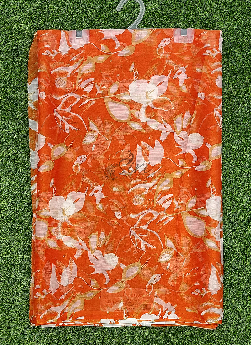 Latest Garden Vareli Printed Nara Chiffon Saree