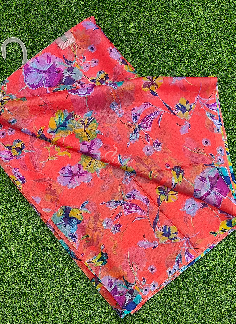 Latest Garden Vareli Printed Nara Chiffon Saree