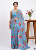 Latest Garden Vareli Printed Nara Chiffon Saree