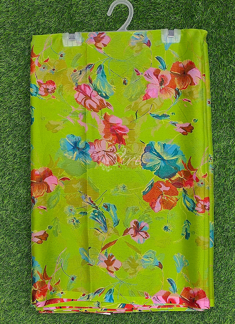 Latest Garden Vareli Printed Nara Chiffon Saree