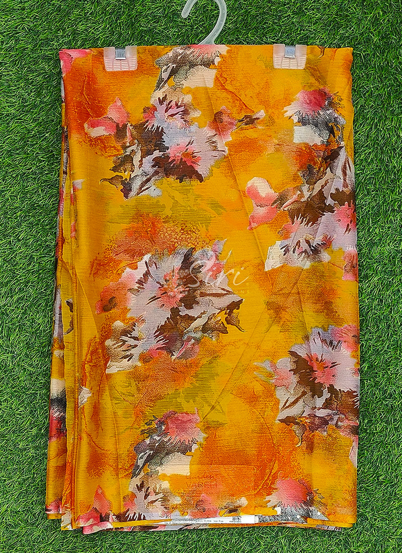 Latest Garden Vareli Printed Nara Chiffon Saree