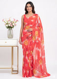 Latest Garden Vareli Printed Nara Chiffon Saree
