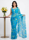 Latest Garden Vareli Printed Nara Chiffon Saree