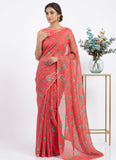 Latest Light Weight Garden Vareli Nara Chiffon Saree