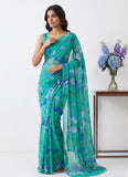 Latest Garden Vareli Printed Nara Chiffon Saree