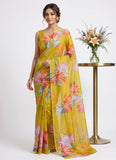Latest Garden Vareli Printed Nara Chiffon Saree