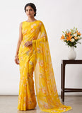 Latest Garden Vareli Printed Nara Chiffon Saree