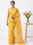 High Quality Garden Vareli Printed Nara Chiffon Saree