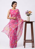 Latest Garden Vareli Printed Nara Chiffon Saree