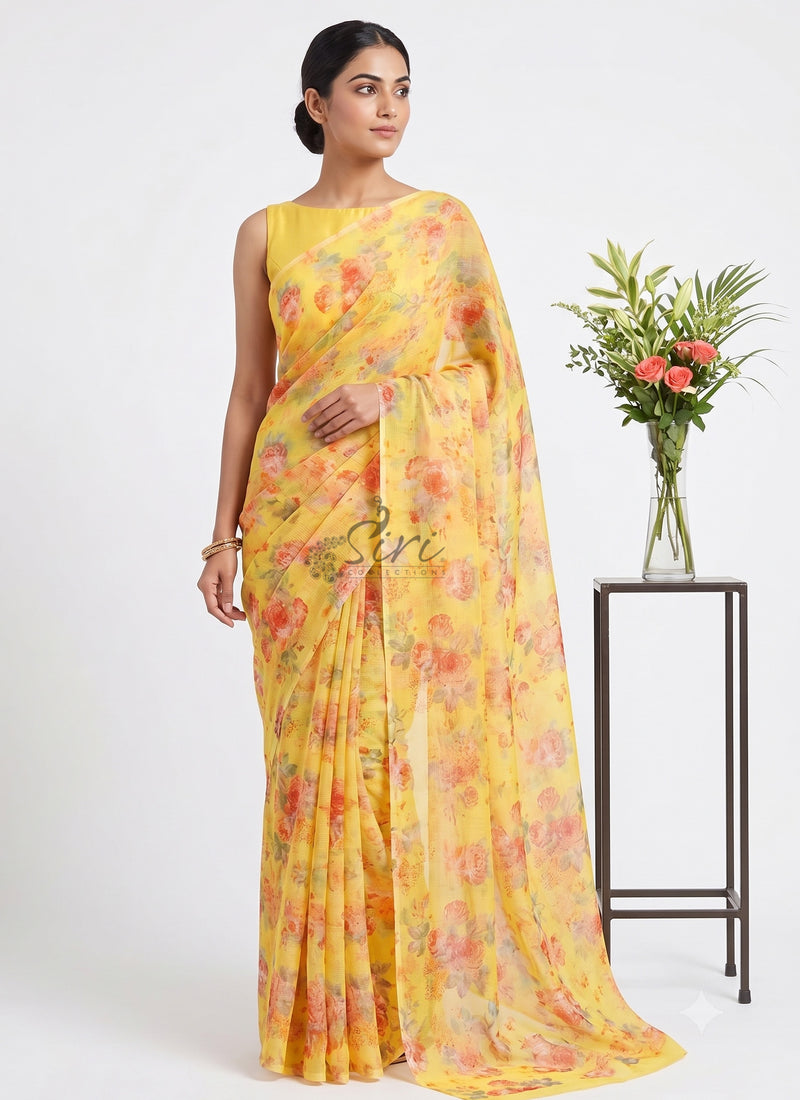 Authentic Garden Vareli Nara Chiffon Saree