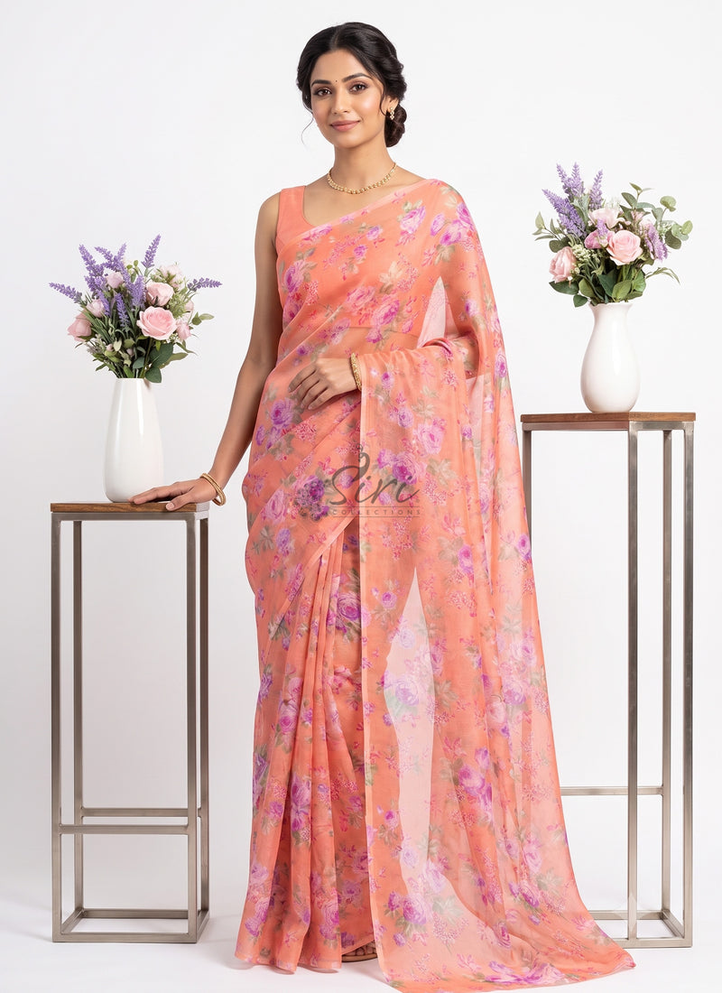 Authentic Garden Vareli Nara Chiffon Saree
