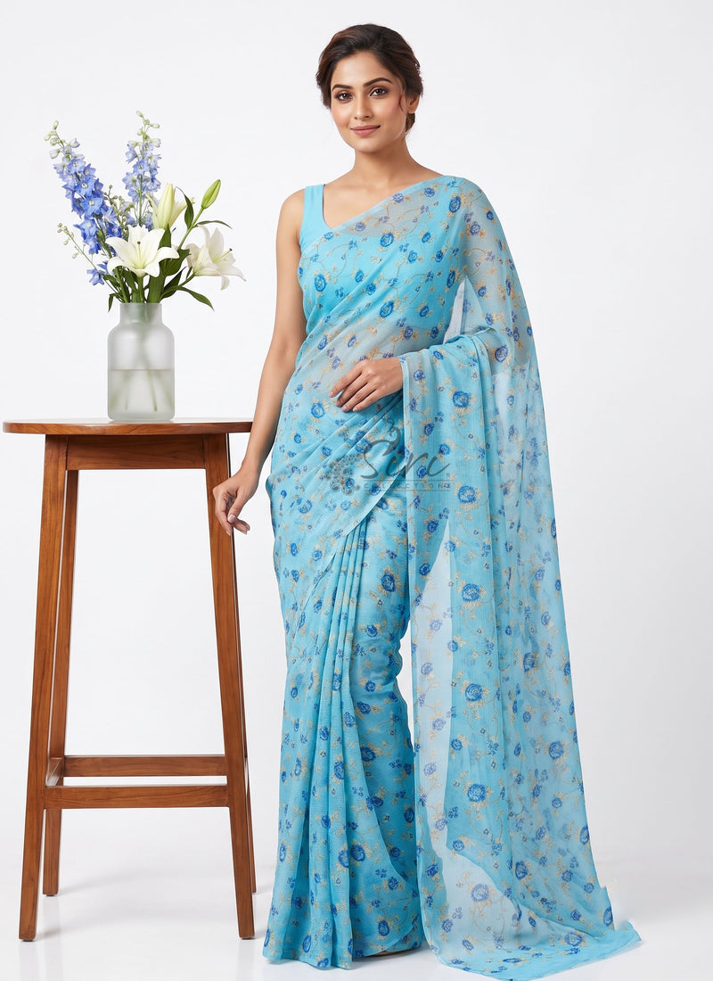 Authentic Garden Vareli Nara Chiffon Saree