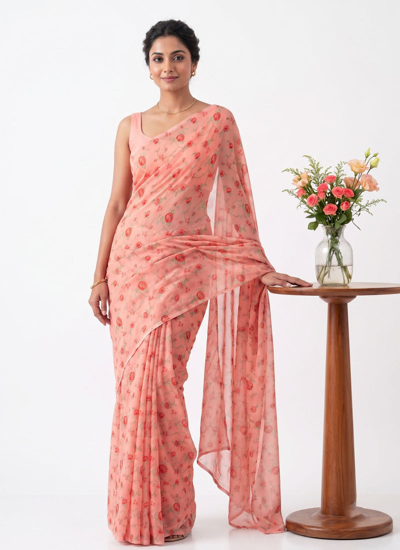 Authentic Garden Vareli Nara Chiffon Saree
