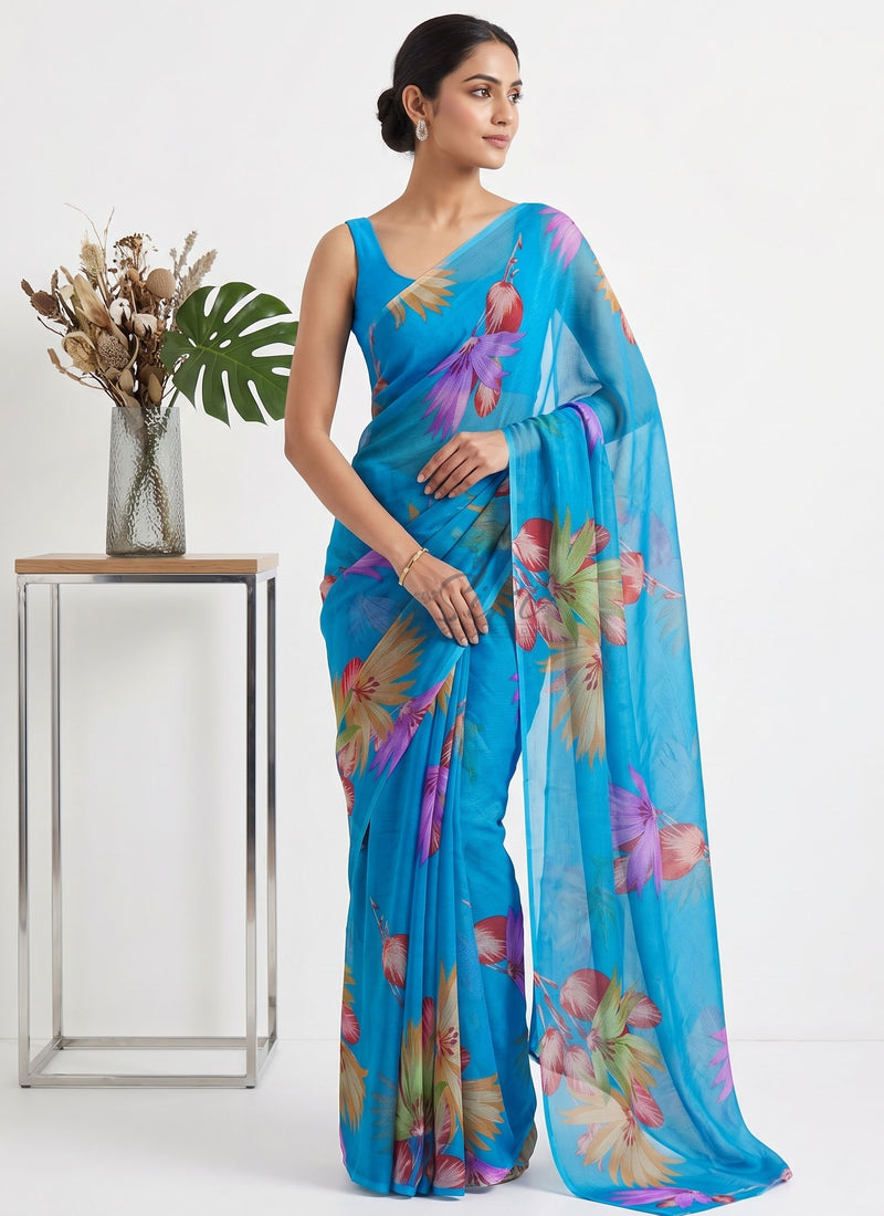 Authentic Garden Vareli Nara Chiffon Saree