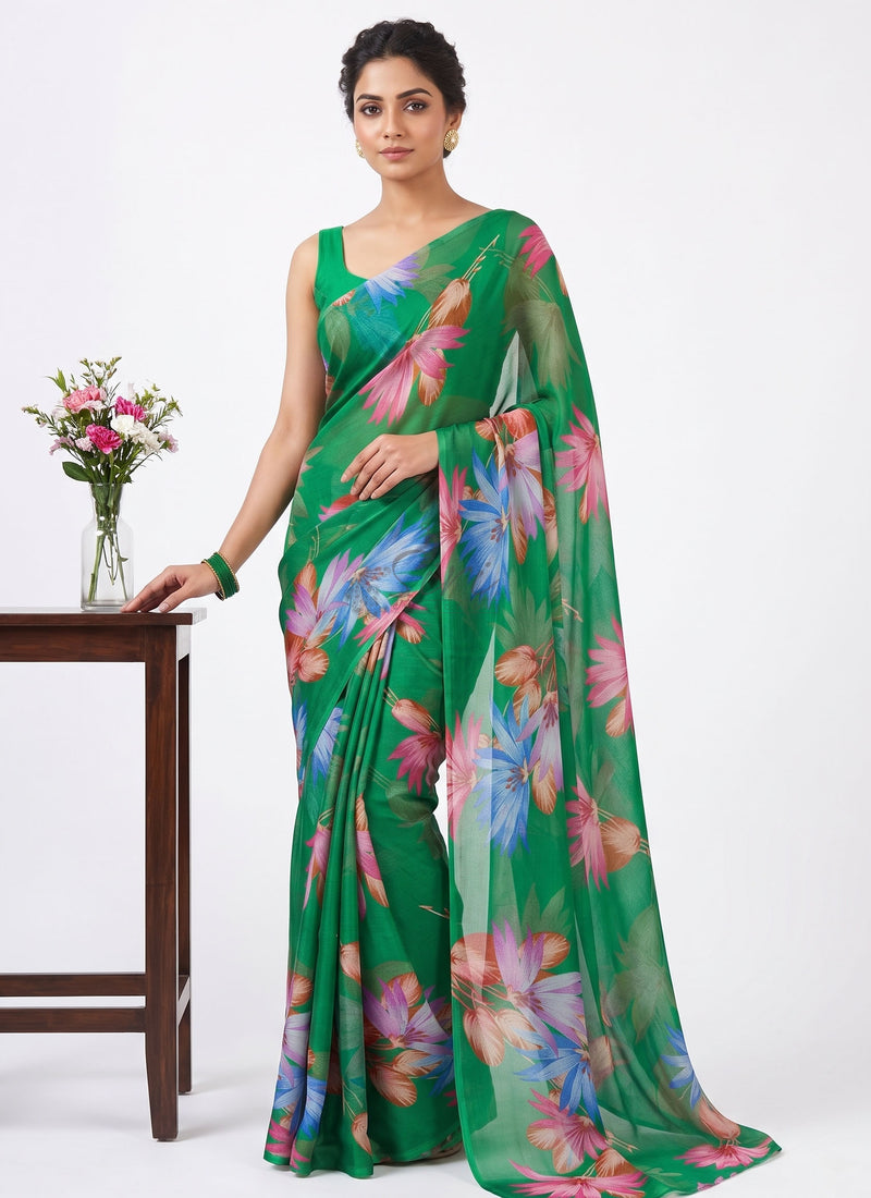 Authentic Garden Vareli Nara Chiffon Saree