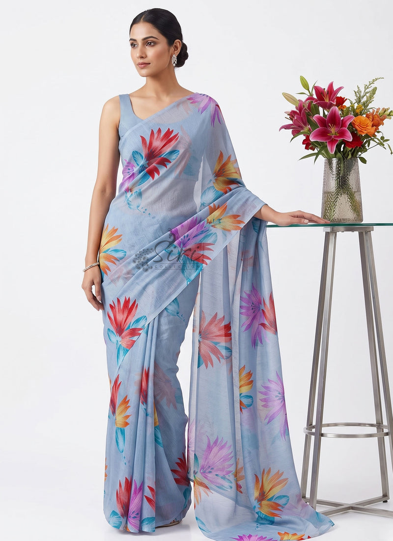 Authentic Garden Vareli Nara Chiffon Saree