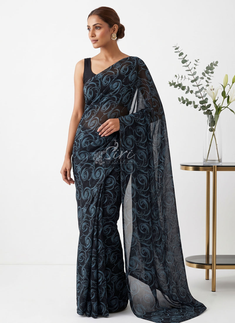 Latest Light Weight Garden Vareli Nara Chiffon Saree