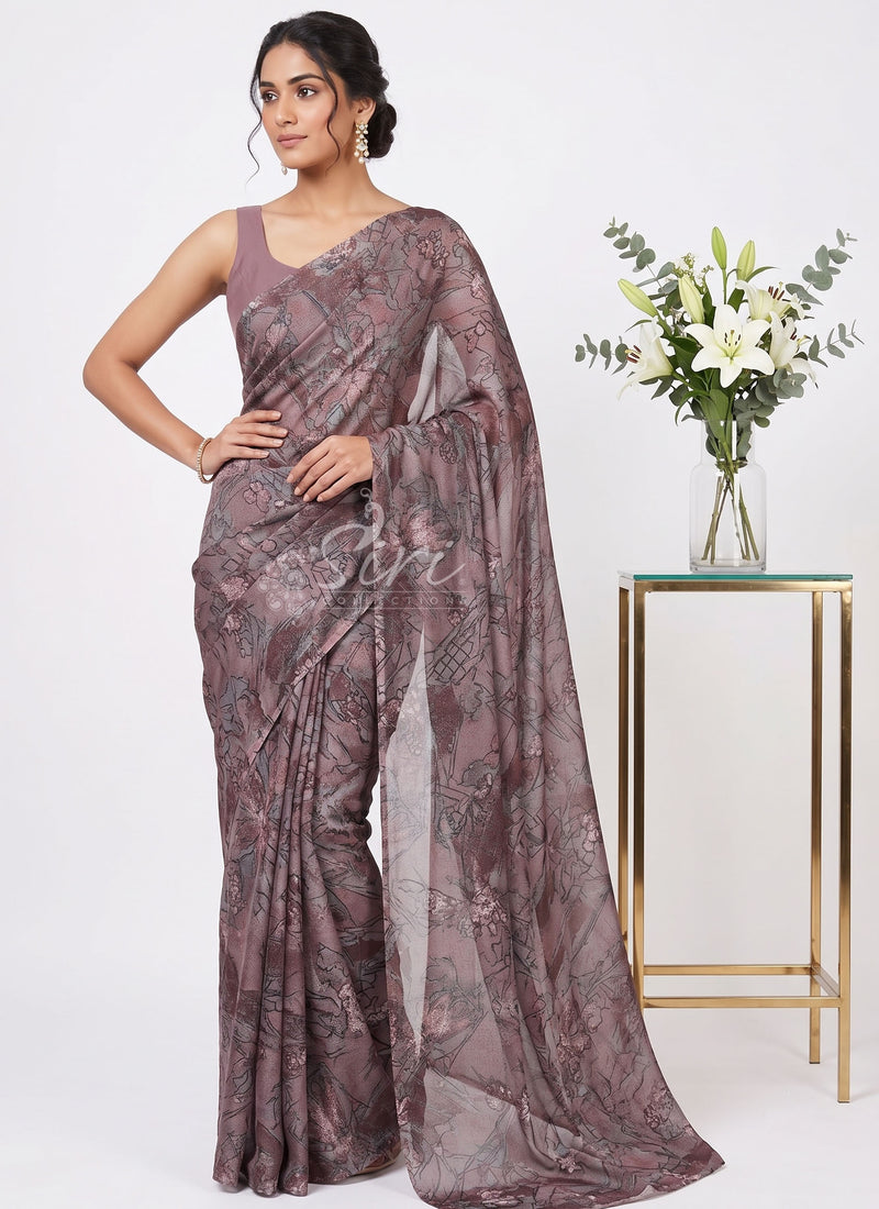 Latest Light Weight Garden Vareli Nara Chiffon Saree