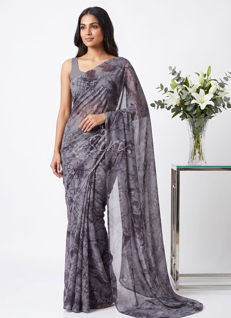 Latest Light Weight Garden Vareli Nara Chiffon Saree