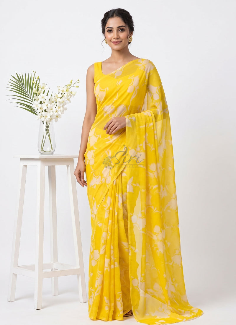 Latest Light Weight Garden Vareli Nara Chiffon Saree