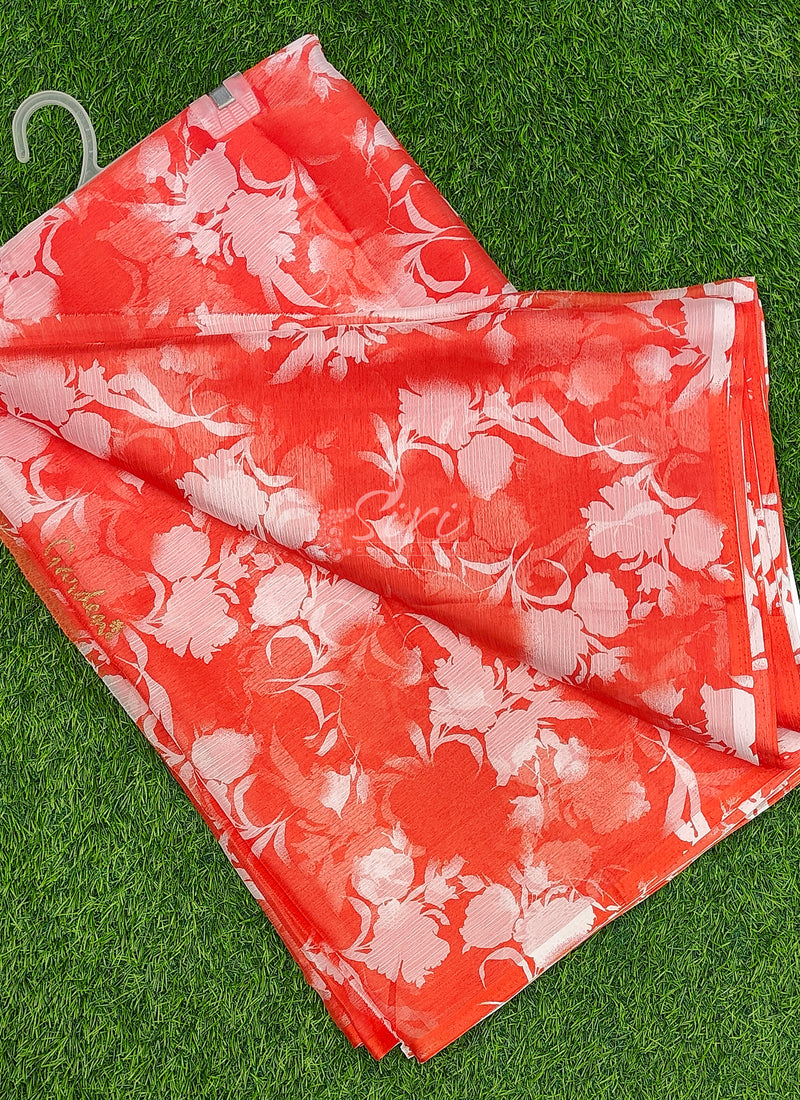 Latest Light Weight Garden Vareli Nara Chiffon Saree