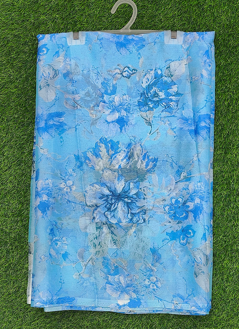 Latest Light Weight Garden Vareli Nara Chiffon Saree