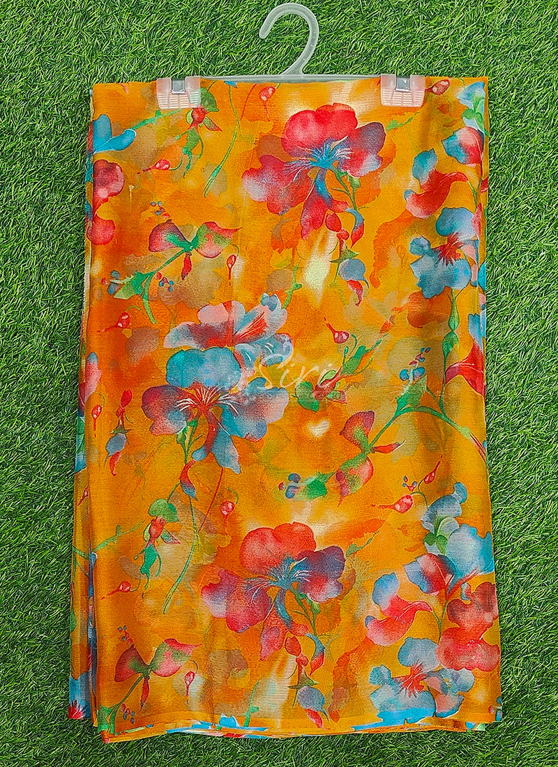 Latest Light Weight Garden Vareli Nara Chiffon Saree